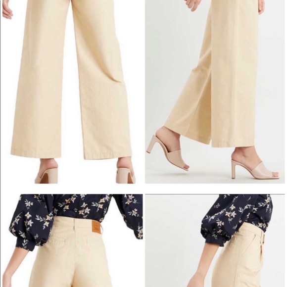 Levi’s Premium High Loose Pleated Twill Pant in Semolina Natural - Picture 3 of 3